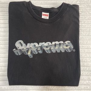 Supreme Chrome Logo Tee Black (used)